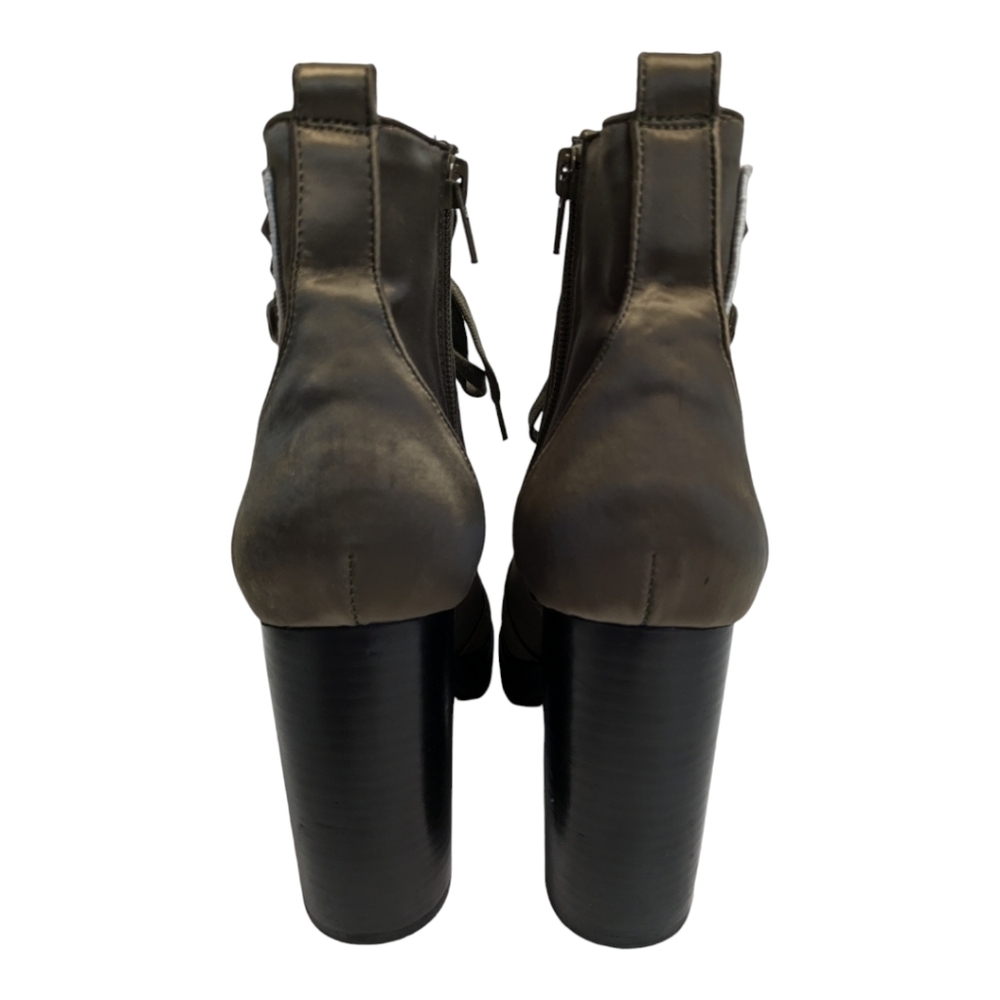 Steve Madden Laurie bootie olive satin Size 7.5 Military combat boot - Picture 6 of 9